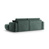 Luce 5-Sitzer modulares Ecksofa rechts mit Schlaffunktion, ausklappbar, aus Samt in Petrol (Vogue 12), 271x174 cm von Ferrani Interiors – Bild 4