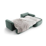 Luce 5-Sitzer modulares Ecksofa rechts mit Schlaffunktion, ausklappbar, aus Samt in Petrol (Vogue 12), 271x174 cm von Ferrani Interiors – Bild 6