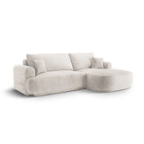 Luce 5-Sitzer modulares Ecksofa rechts mit Schlaffunktion, ausklappbar, aus Strukturstoff in Beige (Sorella 03), 271x174 cm von Ferrani Interiors – Bild 3