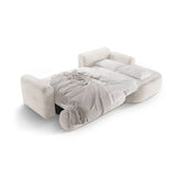Luce 5-Sitzer modulares Ecksofa rechts mit Schlaffunktion, ausklappbar, aus Strukturstoff in Beige (Sorella 03), 271x174 cm von Ferrani Interiors – Bild 6