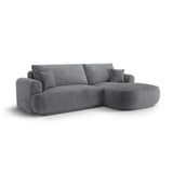 Luce 5-Sitzer modulares Ecksofa rechts mit Schlaffunktion, ausklappbar, aus Strukturstoff in Grau (Sorella 89), 271x174 cm von Ferrani Interiors – Bild 3