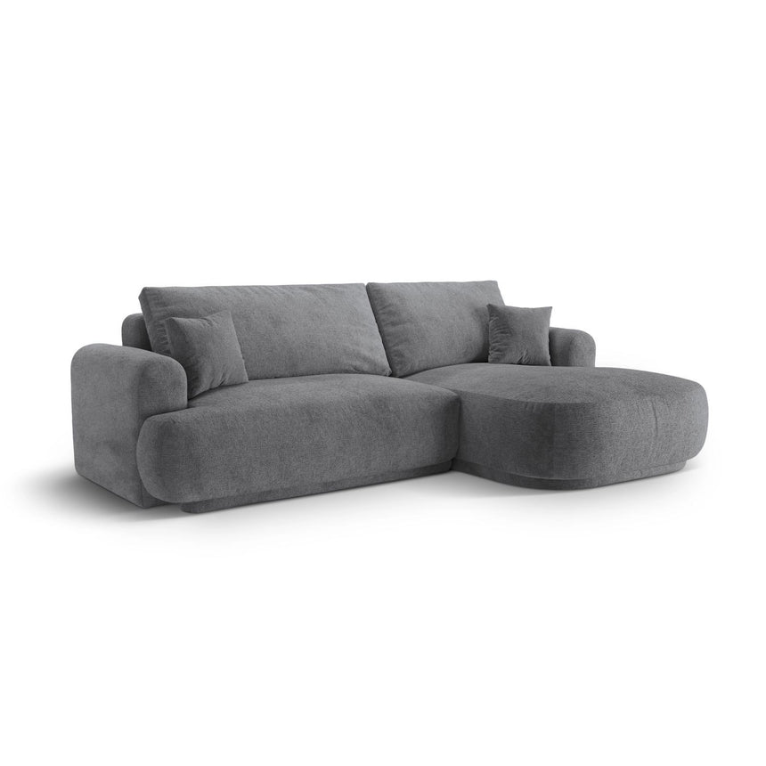 Luce 5-Sitzer modulares Ecksofa rechts mit Schlaffunktion, ausklappbar, aus Strukturstoff in Grau (Sorella 89), 271x174 cm von Ferrani Interiors – Bild 3