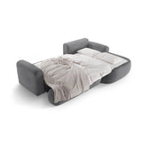 Luce 5-Sitzer modulares Ecksofa rechts mit Schlaffunktion, ausklappbar, aus Strukturstoff in Grau (Sorella 89), 271x174 cm von Ferrani Interiors – Bild 6