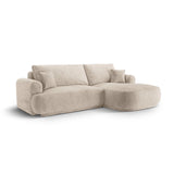 Luce 5-Sitzer modulares Ecksofa rechts mit Schlaffunktion, ausklappbar, aus Strukturstoff in Sand (Sorella 05), 271x174 cm von Ferrani Interiors – Bild 3