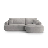 Luce 5-Sitzer modulares Ecksofa rechts mit Schlaffunktion, ausklappbar, aus Strukturstoff in Warmgrau (Sorella 84), 271x174 cm von Ferrani Interiors – Bild 1