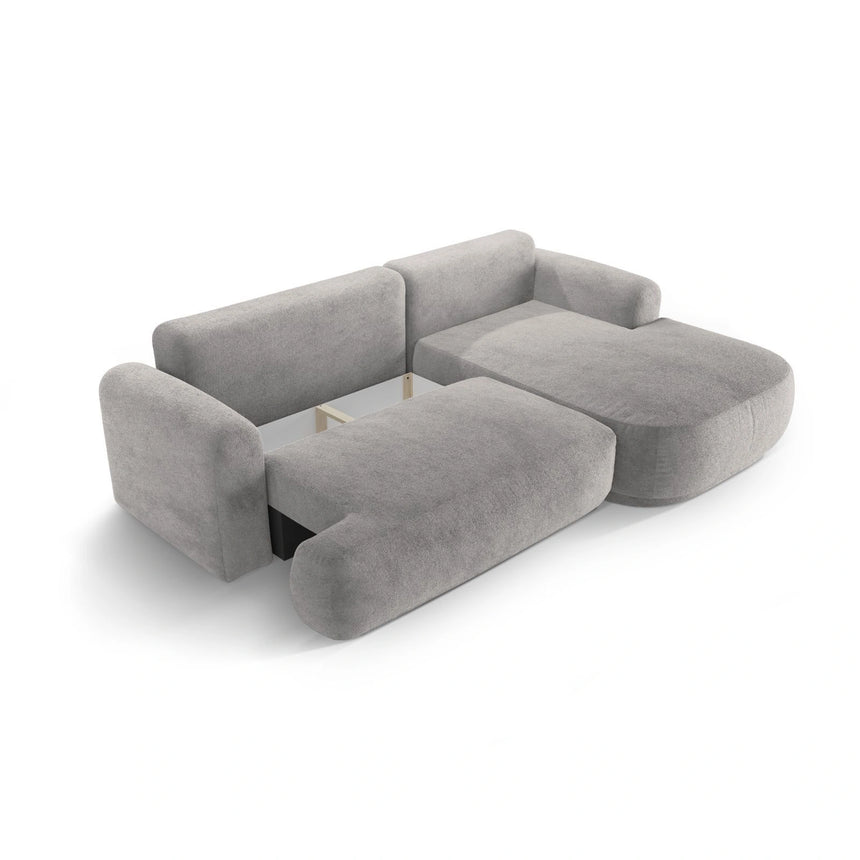 Luce 5-Sitzer modulares Ecksofa rechts mit Schlaffunktion, ausklappbar, aus Strukturstoff in Warmgrau (Sorella 84), 271x174 cm von Ferrani Interiors – Bild 5