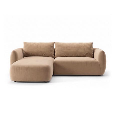 Moso 3-Sitzer Ecksofa links aus Samt in Beige (Bluvel 28), 208x155 cm von Ferrani Interiors – Bild 1