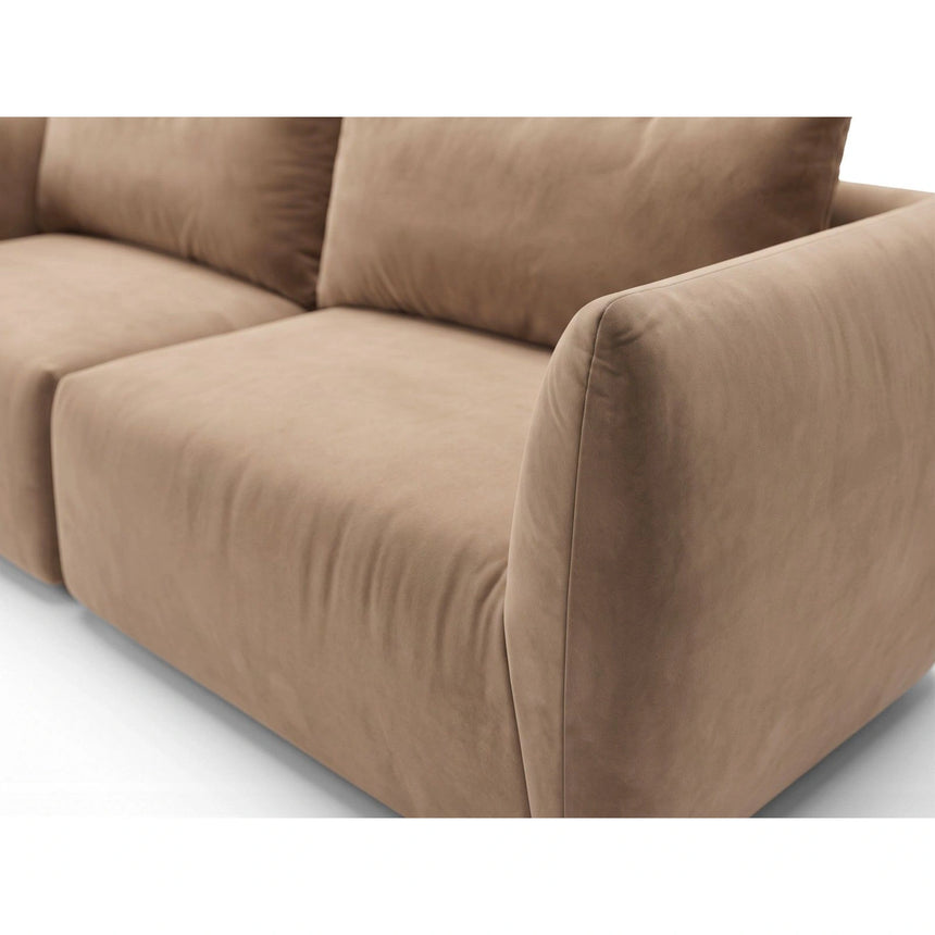 Moso 3-Sitzer Ecksofa links aus Samt in Beige (Bluvel 28), 208x155 cm von Ferrani Interiors – Bild 7