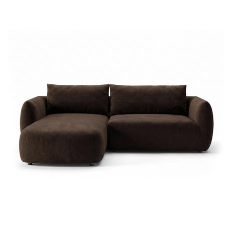 Moso 3-Sitzer Ecksofa links aus Samt in Dunkelbraun (Bluvel 48), 208x155 cm von Ferrani Interiors – Bild 1