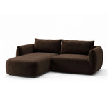 Moso 3-Sitzer Ecksofa links aus Samt in Dunkelbraun (Bluvel 48), 208x155 cm von Ferrani Interiors – Bild 4