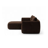 Moso 3-Sitzer Ecksofa links aus Samt in Dunkelbraun (Bluvel 48), 208x155 cm von Ferrani Interiors – Bild 5
