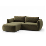 Moso 3-Sitzer Ecksofa links aus Samt in Grün (Bluvel 77), 208x155 cm von Ferrani Interiors – Bild 4