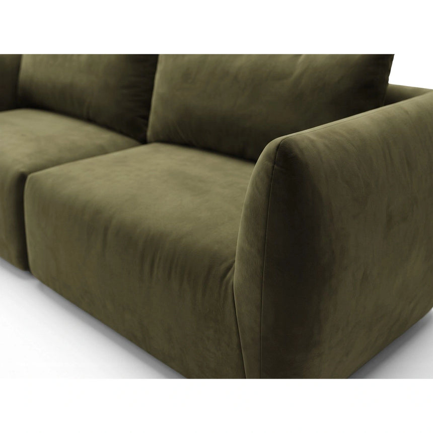 Moso 3-Sitzer Ecksofa links aus Samt in Grün (Bluvel 77), 208x155 cm von Ferrani Interiors – Bild 7