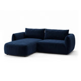 Moso 3-Sitzer Ecksofa links aus Samt in Königsblau (Bluvel 86), 208x155 cm von Ferrani Interiors – Bild 4