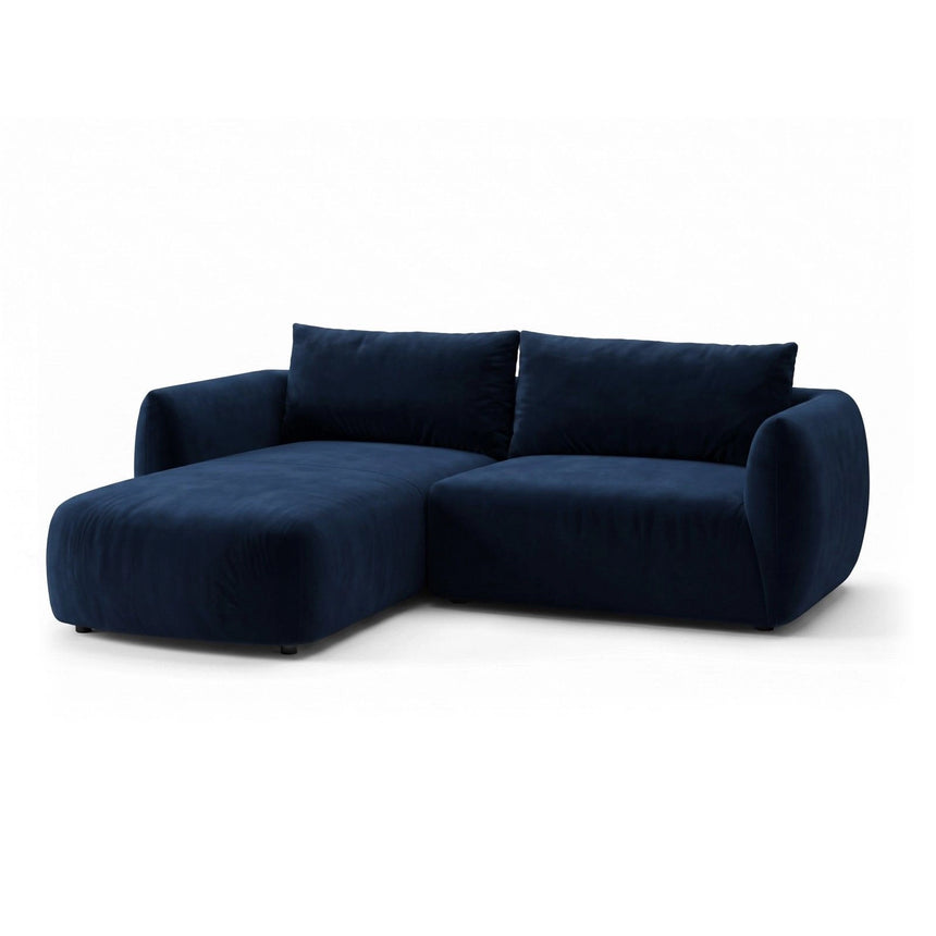 Moso 3-Sitzer Ecksofa links aus Samt in Königsblau (Bluvel 86), 208x155 cm von Ferrani Interiors – Bild 4
