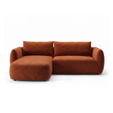 Moso 3-Sitzer Ecksofa links aus Samt in Terrakotta (Bluvel 4215), 208x155 cm von Ferrani Interiors – Bild 1