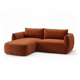 Moso 3-Sitzer Ecksofa links aus Samt in Terrakotta (Bluvel 4215), 208x155 cm von Ferrani Interiors – Bild 4