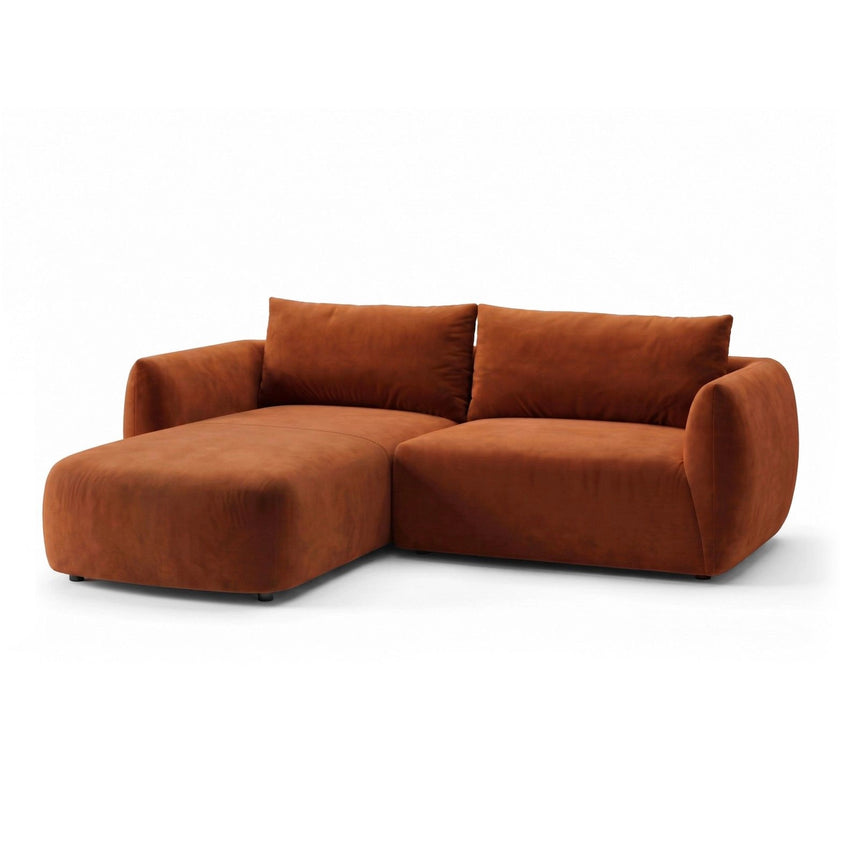 Moso 3-Sitzer Ecksofa links aus Samt in Terrakotta (Bluvel 4215), 208x155 cm von Ferrani Interiors – Bild 4