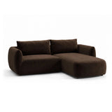 Moso 3-Sitzer Ecksofa rechts aus Samt in Dunkelbraun (Bluvel 48), 208x155 cm von Ferrani Interiors – Bild 4