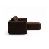 Moso 3-Sitzer Ecksofa rechts aus Samt in Dunkelbraun (Bluvel 48), 208x155 cm von Ferrani Interiors – Bild 5