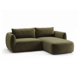 Moso 3-Sitzer Ecksofa rechts aus Samt in Grün (Bluvel 77), 208x155 cm von Ferrani Interiors – Bild 4