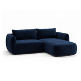 Moso 3-Sitzer Ecksofa rechts aus Samt in Königsblau (Bluvel 86), 208x155 cm von Ferrani Interiors – Bild 4