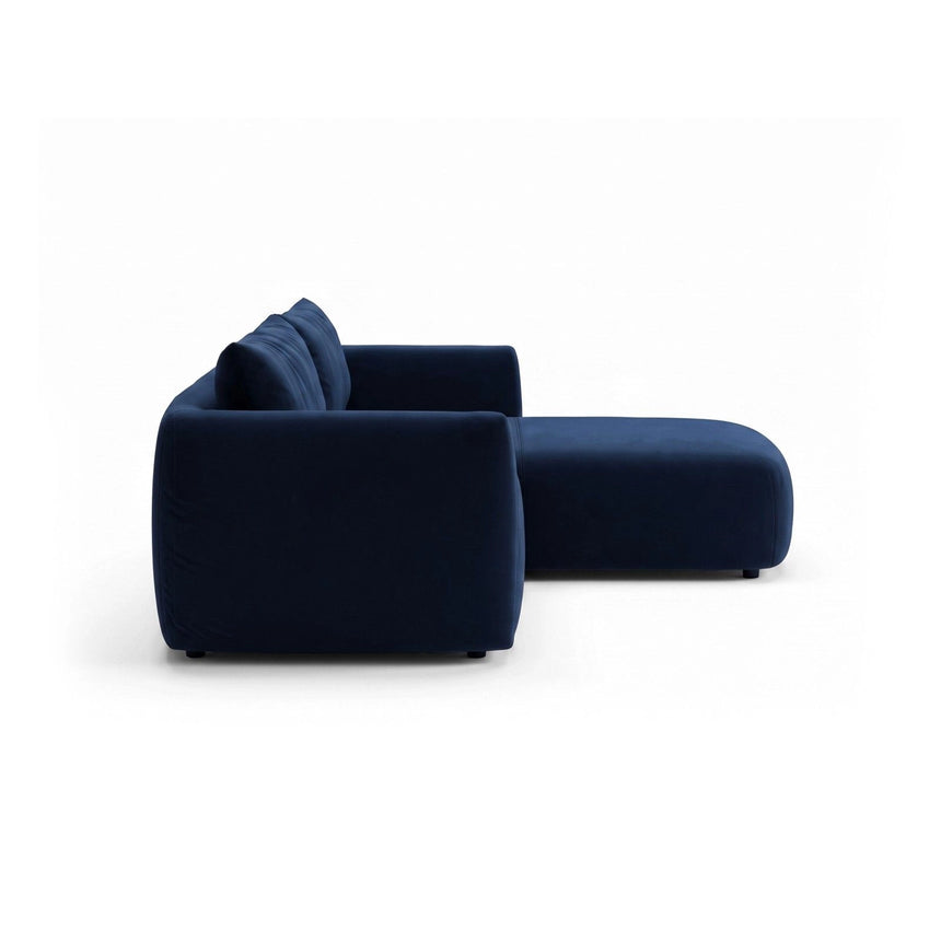 Moso 3-Sitzer Ecksofa rechts aus Samt in Königsblau (Bluvel 86), 208x155 cm von Ferrani Interiors – Bild 5