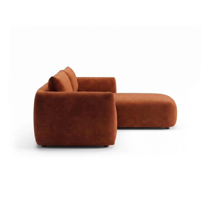 Moso 3-Sitzer Ecksofa rechts aus Samt in Terrakotta (Bluvel 4215), 208x155 cm von Ferrani Interiors – Bild 5