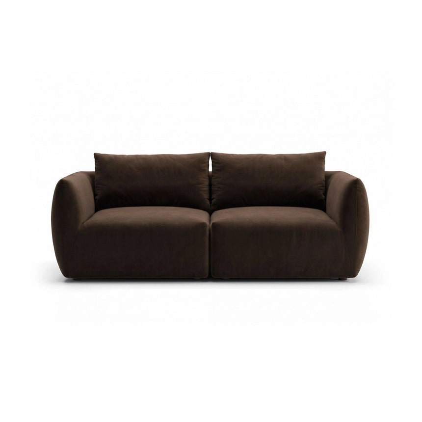 Moso 3-Sitzer Sofa aus Samt in Dunkelbraun (Bluvel 48), 190x95 cm von Ferrani Interiors – Bild 1