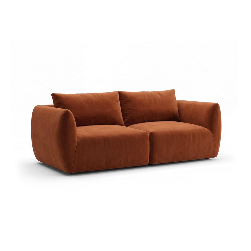 Moso 3-Sitzer Sofa aus Samt in Terrakotta (Bluvel 4215), 190x95 cm von Ferrani Interiors – Bild 4