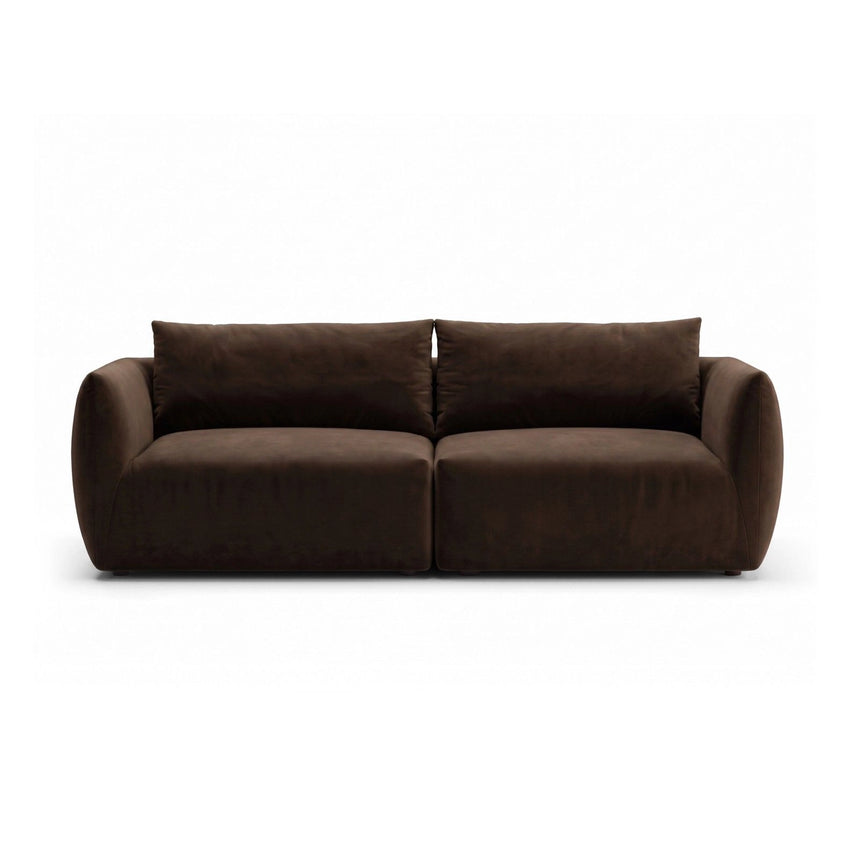 Moso 4-Sitzer Sofa aus Samt in Dunkelbraun (Bluvel 48), 230x95 cm von Ferrani Interiors – Bild 1