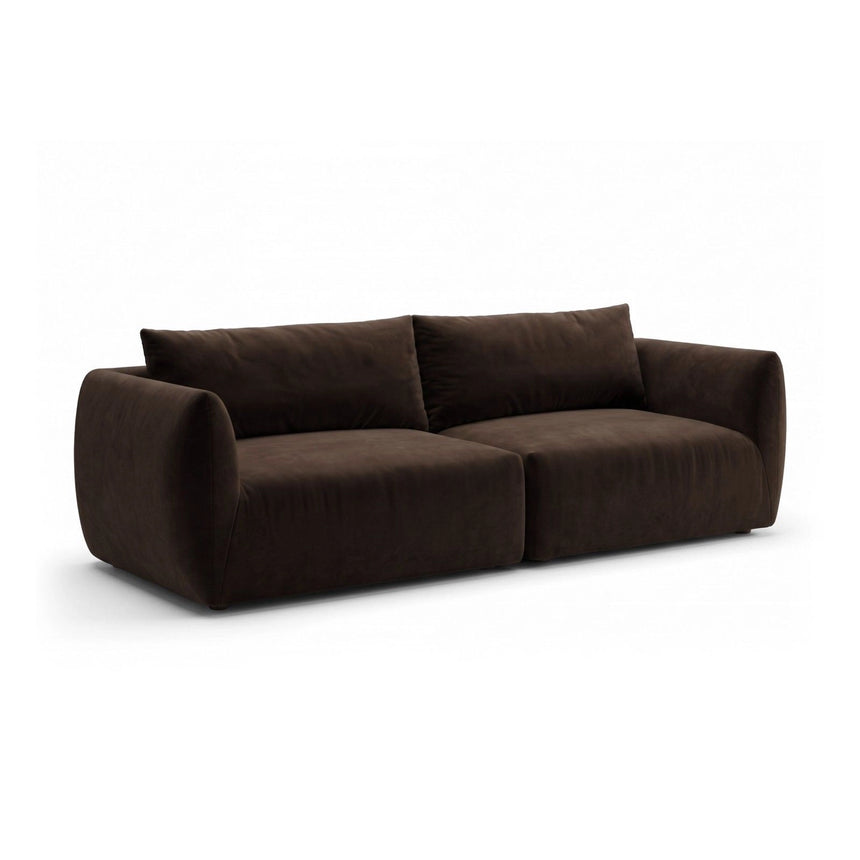 Moso 4-Sitzer Sofa aus Samt in Dunkelbraun (Bluvel 48), 230x95 cm von Ferrani Interiors – Bild 4