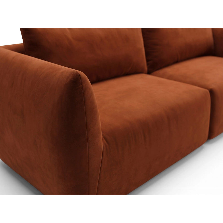 Moso 4-Sitzer Sofa aus Samt in Terrakotta (Bluvel 4215), 230x95 cm von Ferrani Interiors – Bild 7