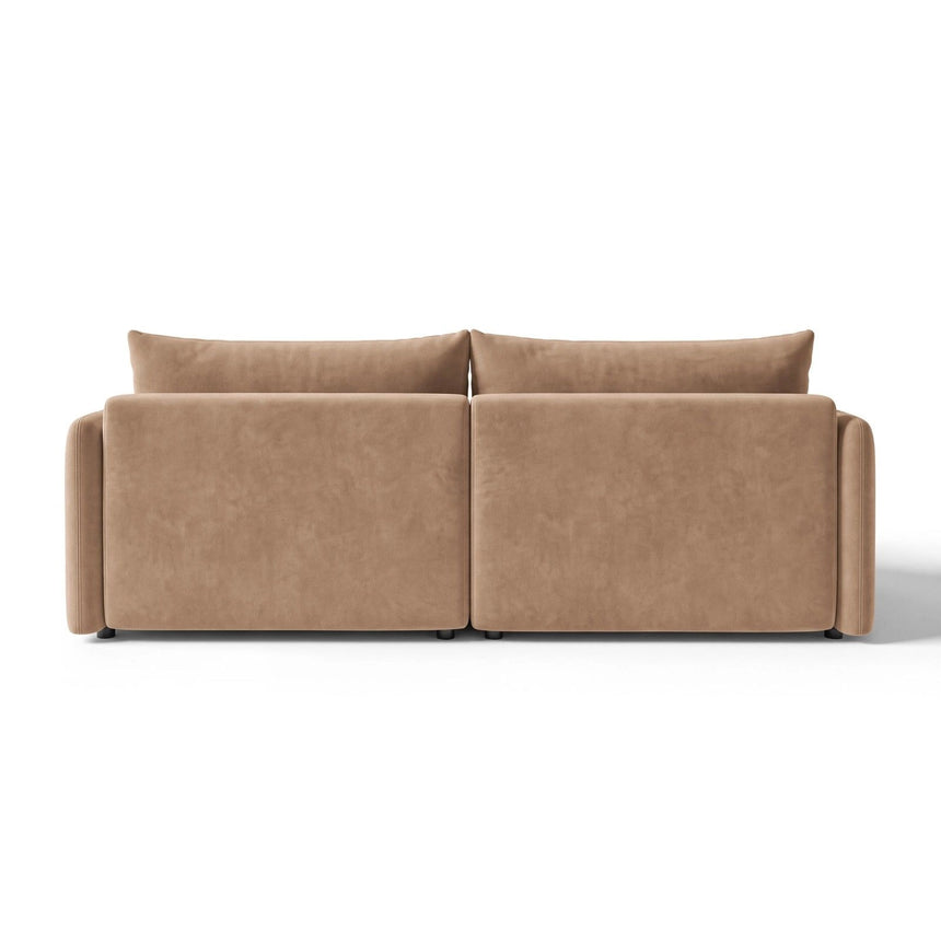 Orta 3-Sitzer Ecksofa links mit Schlaffunktion, ausklappbar, aus Samt in Beige (Bluvel 28), 215x151 cm von Ferrani Interiors – Bild 5