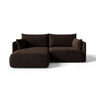 Orta 3-Sitzer Ecksofa links mit Schlaffunktion, ausklappbar, aus Samt in Dunkelbraun (Bluvel 48), 215x151 cm von Ferrani Interiors – Bild 1
