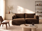 Orta 3-Sitzer Ecksofa links mit Schlaffunktion, ausklappbar, aus Samt in Dunkelbraun (Bluvel 48), 215x151 cm von Ferrani Interiors – Bild 2
