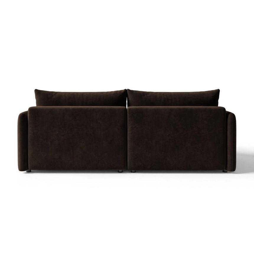 Orta 3-Sitzer Ecksofa links mit Schlaffunktion, ausklappbar, aus Samt in Dunkelbraun (Bluvel 48), 215x151 cm von Ferrani Interiors – Bild 5
