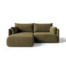 Orta 3-Sitzer Ecksofa links mit Schlaffunktion, ausklappbar, aus Samt in Grün (Bluvel 77), 215x151 cm von Ferrani Interiors – Bild 1