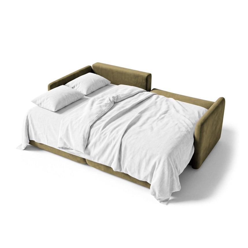 Orta 3-Sitzer Ecksofa links mit Schlaffunktion, ausklappbar, aus Samt in Grün (Bluvel 77), 215x151 cm von Ferrani Interiors – Bild 4