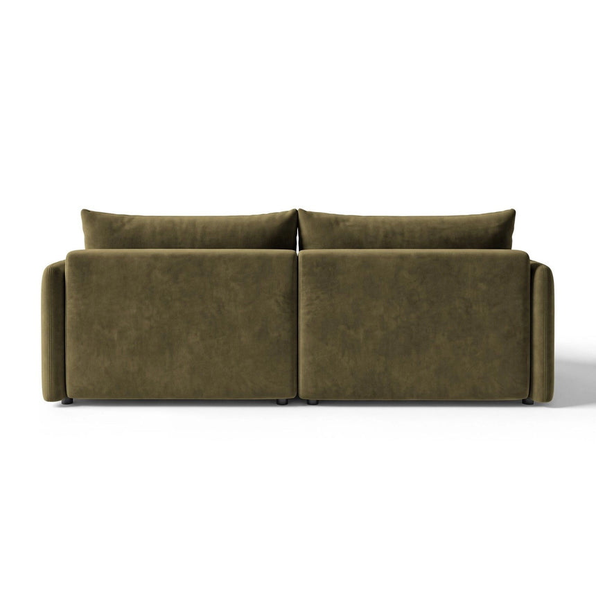 Orta 3-Sitzer Ecksofa links mit Schlaffunktion, ausklappbar, aus Samt in Grün (Bluvel 77), 215x151 cm von Ferrani Interiors – Bild 5