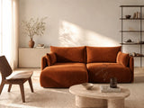 Orta 3-Sitzer Ecksofa links mit Schlaffunktion, ausklappbar, aus Samt in Terrakotta (Bluvel 4215), 215x151 cm von Ferrani Interiors – Bild 2