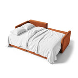 Orta 3-Sitzer Ecksofa links mit Schlaffunktion, ausklappbar, aus Samt in Terrakotta (Bluvel 4215), 215x151 cm von Ferrani Interiors – Bild 4