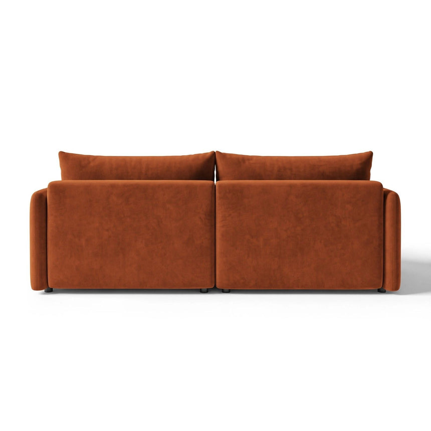 Orta 3-Sitzer Ecksofa links mit Schlaffunktion, ausklappbar, aus Samt in Terrakotta (Bluvel 4215), 215x151 cm von Ferrani Interiors – Bild 5