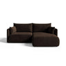 Orta 3-Sitzer Ecksofa rechts mit Schlaffunktion, ausklappbar, aus Samt in Dunkelbraun (Bluvel 48), 215x151 cm von Ferrani Interiors – Bild 1