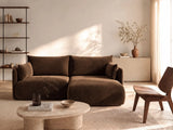 Orta 3-Sitzer Ecksofa rechts mit Schlaffunktion, ausklappbar, aus Samt in Dunkelbraun (Bluvel 48), 215x151 cm von Ferrani Interiors – Bild 2