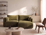 Orta 3-Sitzer Ecksofa rechts mit Schlaffunktion, ausklappbar, aus Samt in Grün (Bluvel 77), 215x151 cm von Ferrani Interiors – Bild 2