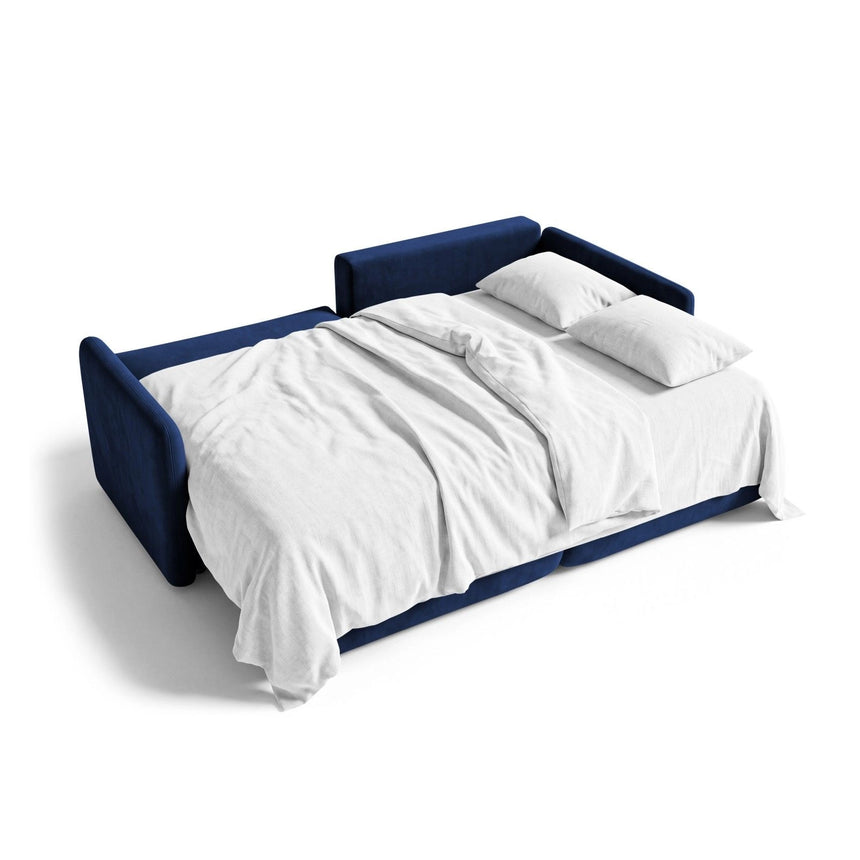 Orta 3-Sitzer Ecksofa rechts mit Schlaffunktion, ausklappbar, aus Samt in Königsblau (Bluvel 86), 215x151 cm von Ferrani Interiors – Bild 4