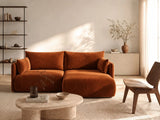 Orta 3-Sitzer Ecksofa rechts mit Schlaffunktion, ausklappbar, aus Samt in Terrakotta (Bluvel 4215), 215x151 cm von Ferrani Interiors – Bild 2
