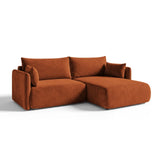 Orta 3-Sitzer Ecksofa rechts mit Schlaffunktion, ausklappbar, aus Samt in Terrakotta (Bluvel 4215), 215x151 cm von Ferrani Interiors – Bild 3