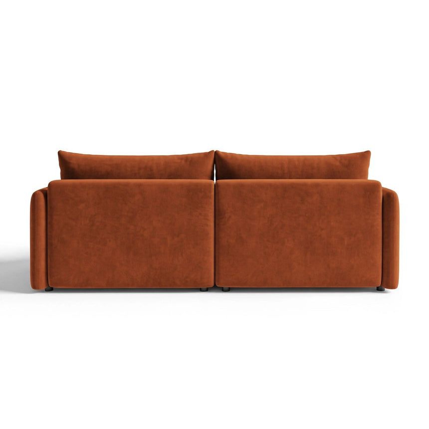 Orta 3-Sitzer Ecksofa rechts mit Schlaffunktion, ausklappbar, aus Samt in Terrakotta (Bluvel 4215), 215x151 cm von Ferrani Interiors – Bild 5